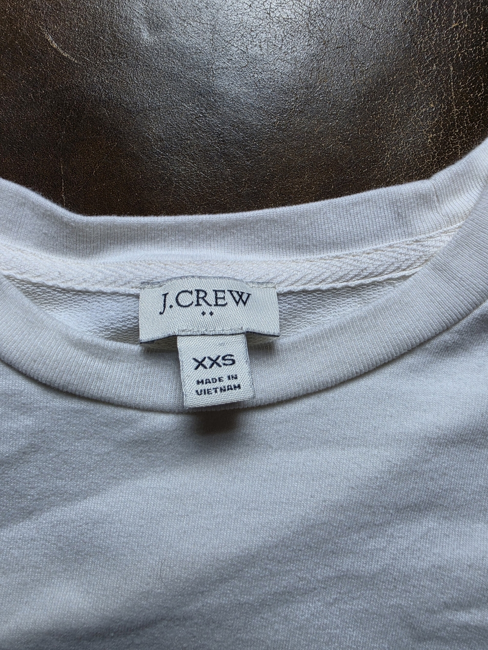 J. Crew White Long Sleeve Sweatshirt with Lace Shoulder Detail - Picture 4 of 4